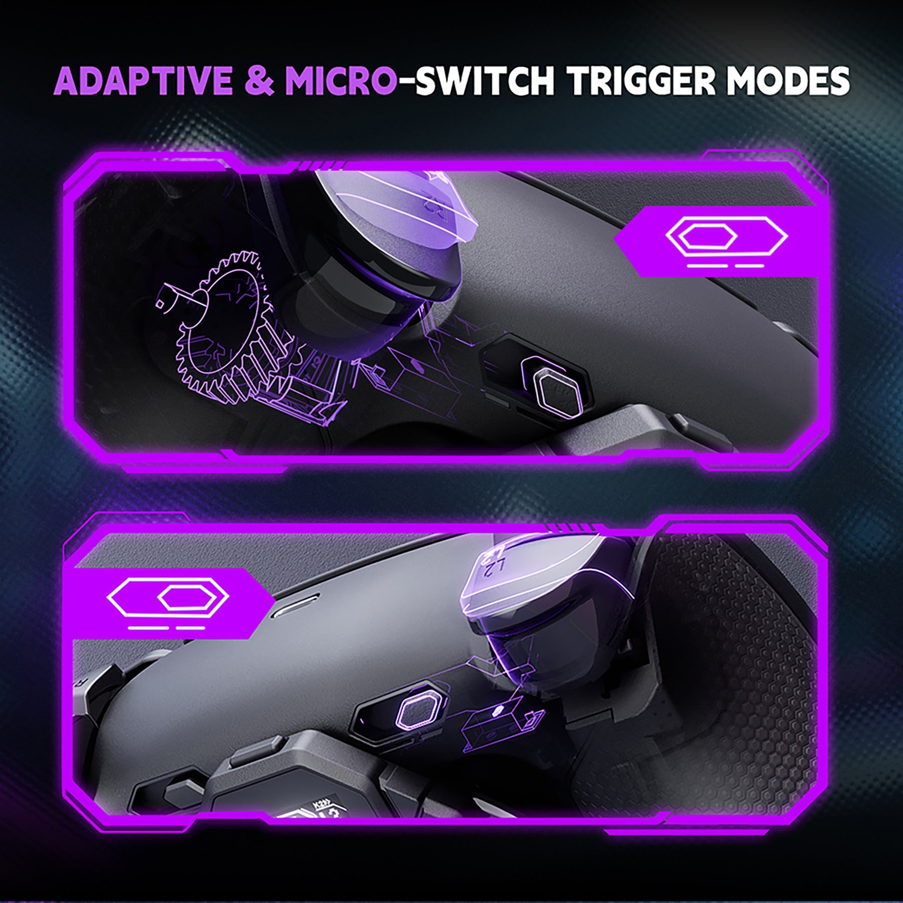 eXtremeRate SPARK Back Paddles Kit with OLED Display & Clicky Trigger Stops & Ergonomic Grips for PS5 Controller BDM-030/040/050 - Rubberized Black eXtremeRate