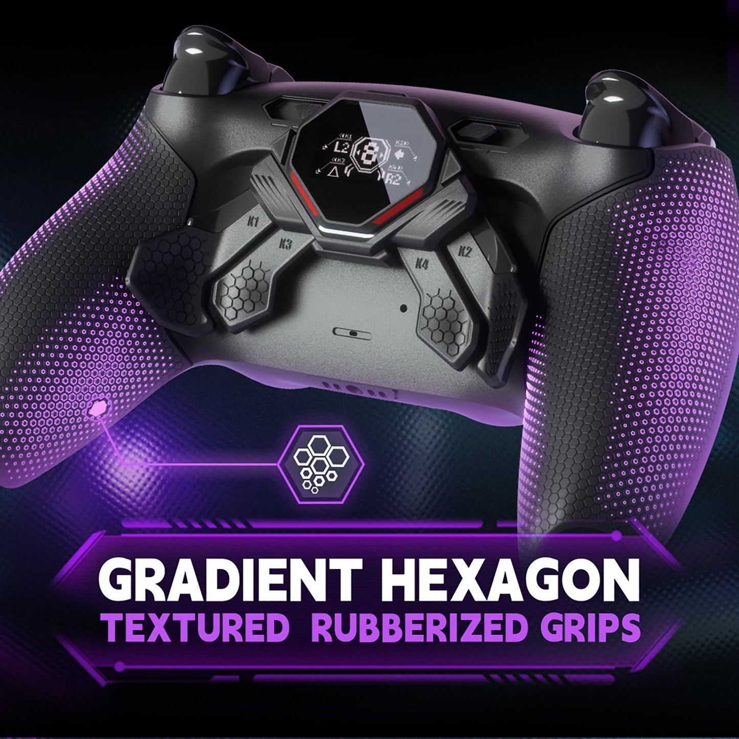 eXtremeRate SPARK Back Paddles Kit with OLED Display & Clicky Trigger Stops & Ergonomic Grips for PS5 Controller BDM-030/040/050 - Rubberized Black eXtremeRate