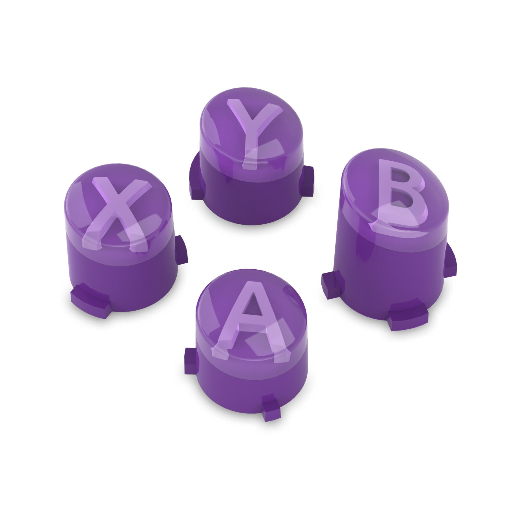 eXtremeRate Three-Tone ABXY Action Buttons with Classic Symbols for Xbox Series X/S Controller & Xbox One X/S & Xbox One Elite V1/V2 Controller - Mist Purple & Clear & Taro Purple eXtremeRate