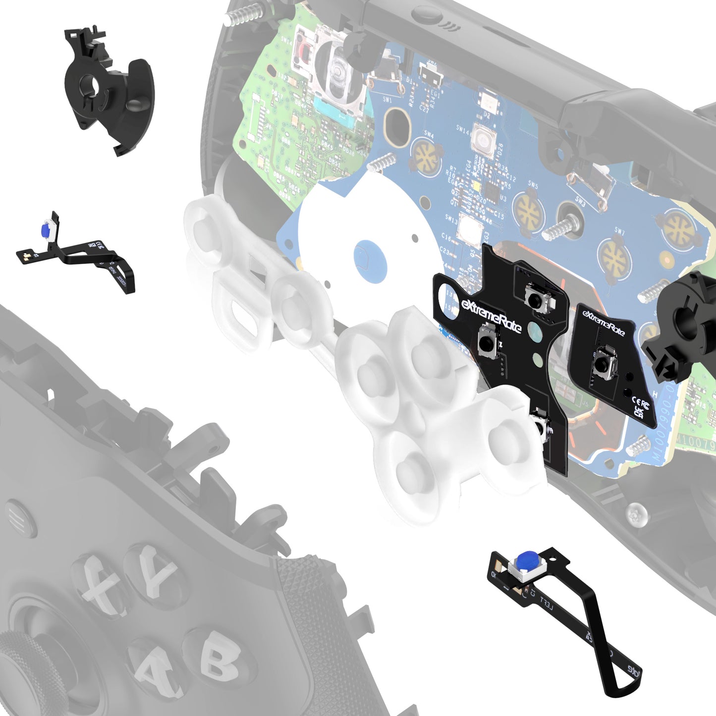 eXtremeRate Whole Clicky Kit for Xbox Elite Series 2 Controller Shoulder ABXY Buttons, Ergonomic Tactile Switches LT RT A B X Y Mouse Click Kit for Xbox Elite Series 2 Core Controller (Model 1797)