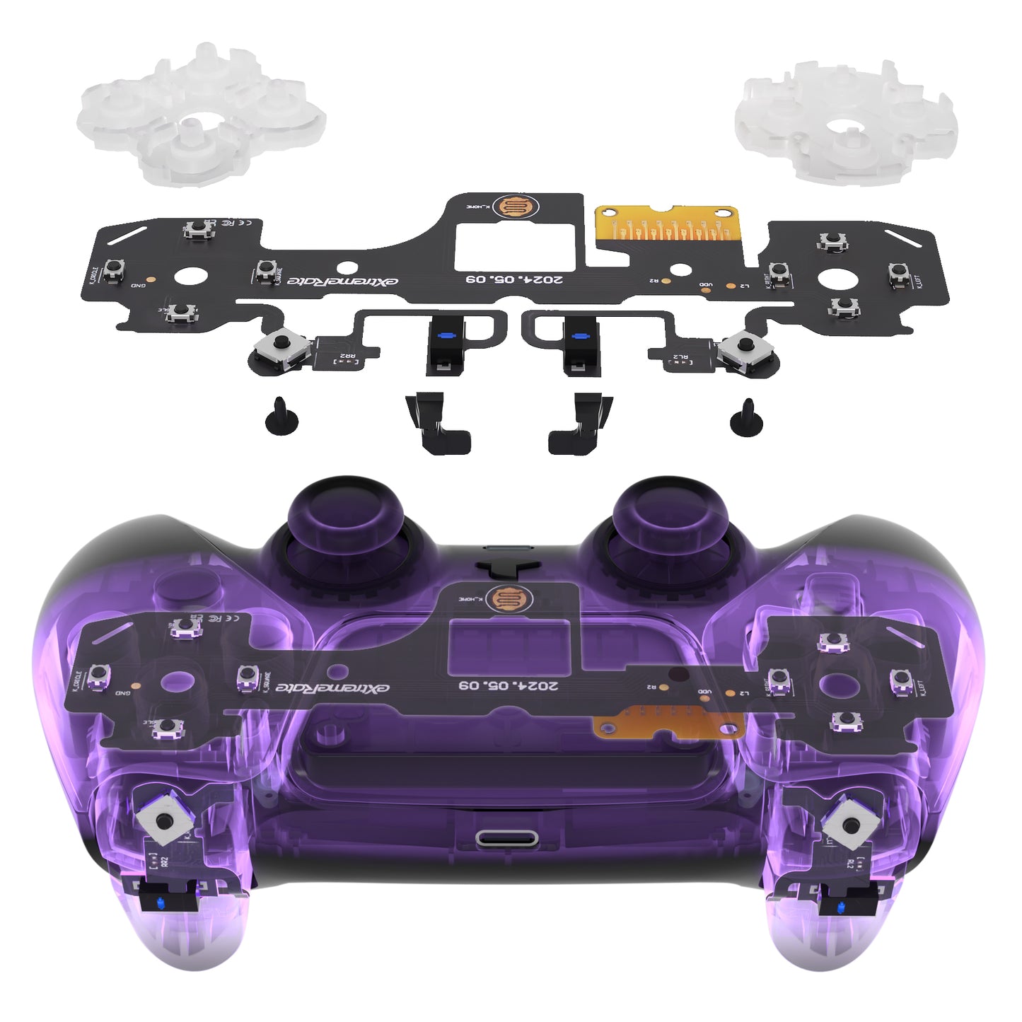 eXtremeRate Whole Set - Light Version Clicky Kit V2 for PS5 Controller BDM-040/050 Shoulder Face Buttons, Micro Switch L2R2 Clicky Hair Trigger Kit and Tactile L1R1 Face Buttons Mouse Click for PS5 Controller