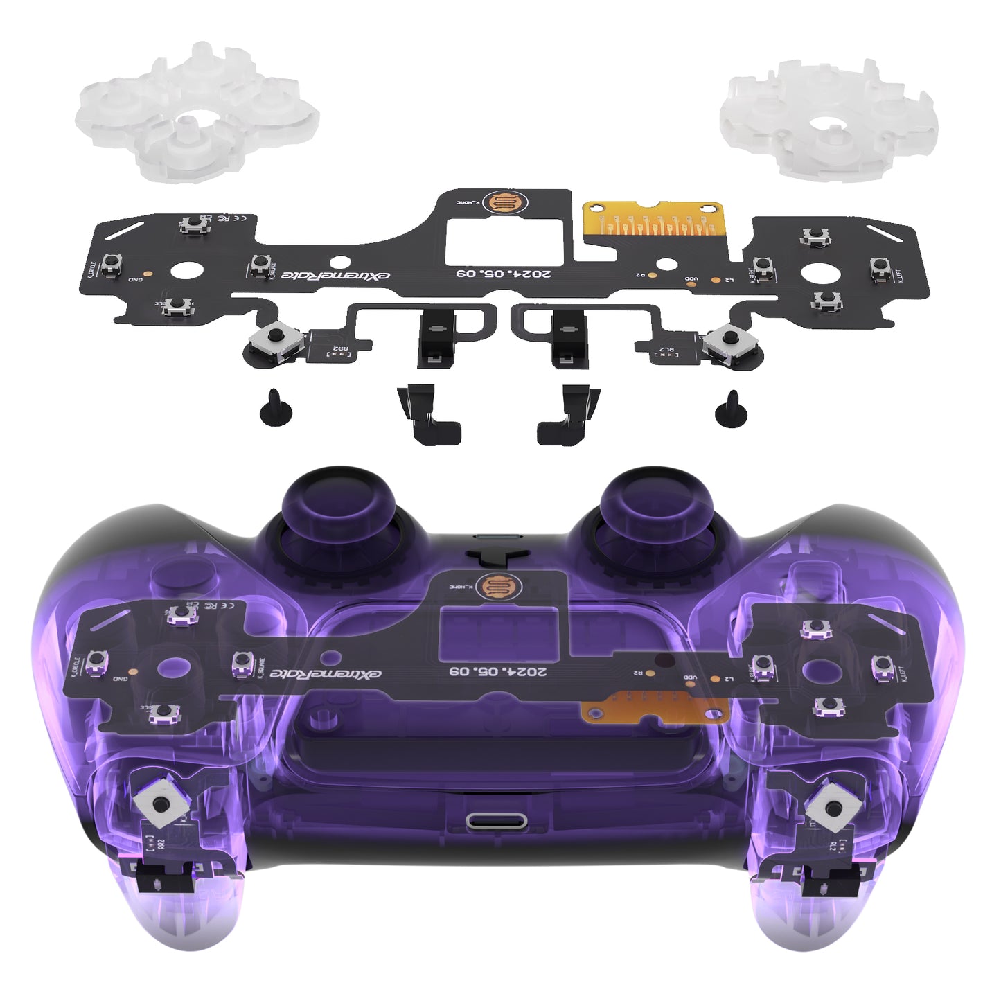 eXtremeRate Whole Set - Strong Version Clicky Kit V2 for PS5 Controller BDM-040/050 Shoulder Face Buttons, Micro Switch L2R2 Clicky Hair Trigger Kit and Tactile L1R1 Face Buttons Mouse Click for PS5 Controller