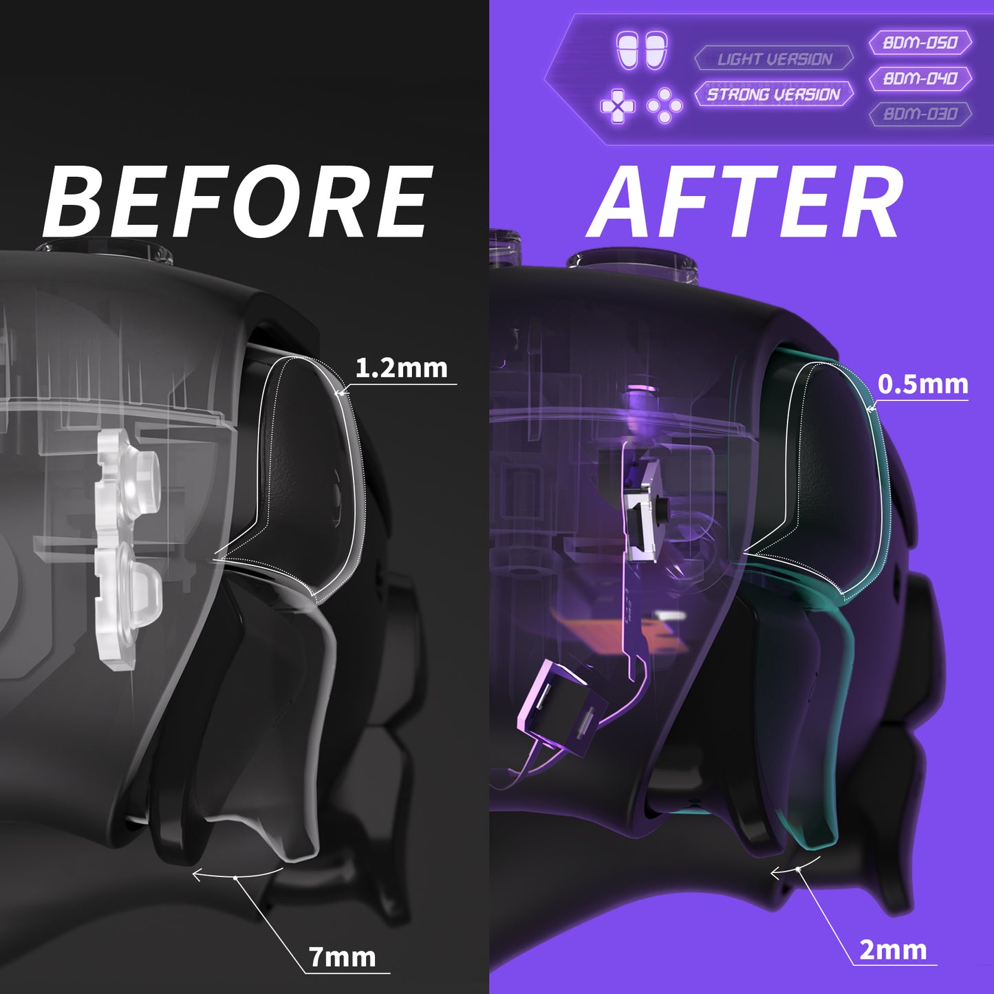 eXtremeRate Whole Set - Strong Version Clicky Kit V2 for PS5 Controller BDM-040/050 Shoulder Face Buttons, Micro Switch L2R2 Clicky Hair Trigger Kit and Tactile L1R1 Face Buttons Mouse Click for PS5 Controller