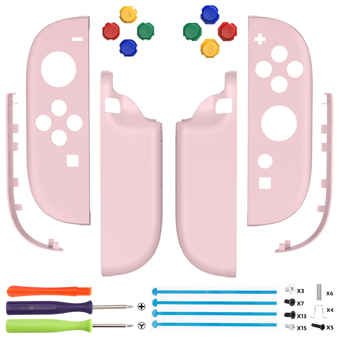 eXtremeRate DIY Replacement Full Set Shell Case with Buttons for Joycon 2 of Nintendo Switch 2 - Essence Version - Cherry Blossoms Pink