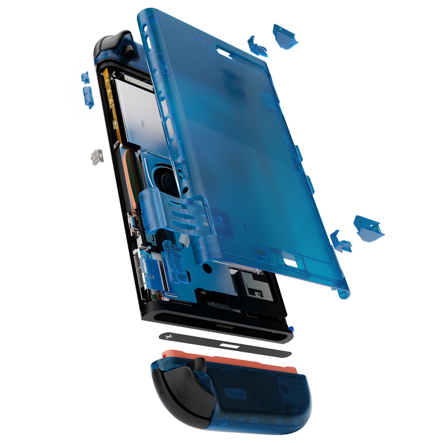 eXtremeRate DIY Replacement Full Set Shells with Buttons for Nintendo Switch 2 - Essence Version - Clear Blue