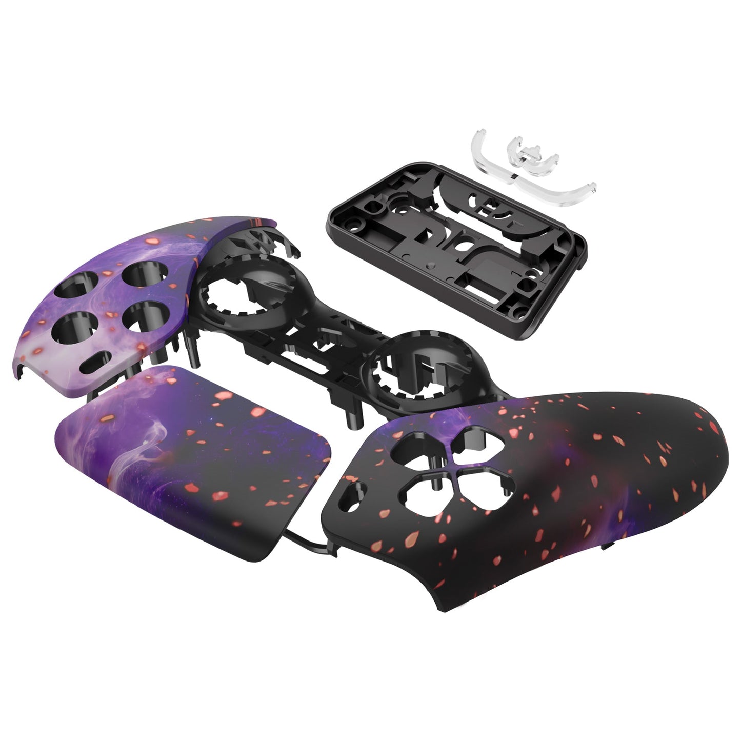 eXtremeRate Replacement Front Housing Shell with Touchpad Compatible with PS5 Controller BDM-010/020/030/040/050 - Glow in Dark - Cosmic Camo eXtremeRate