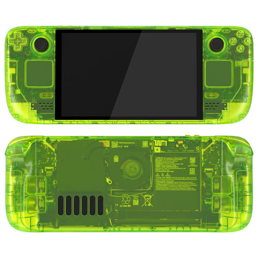 eXtremeRate Replacement Full Set Shell with Buttons for Steam Deck OLED - Clear Lime Green eXtremeRate