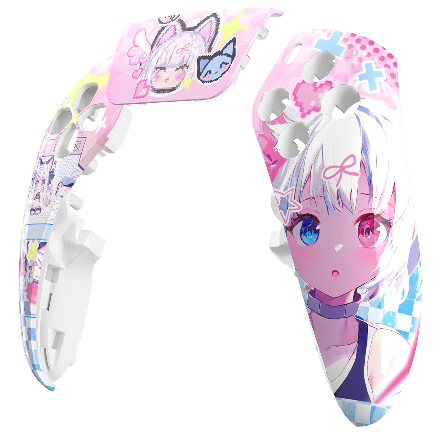 eXtremeRate Replacement Left Right Front Housing Shell with Touchpad Compatible with PS5 Edge Controller - MeWoow