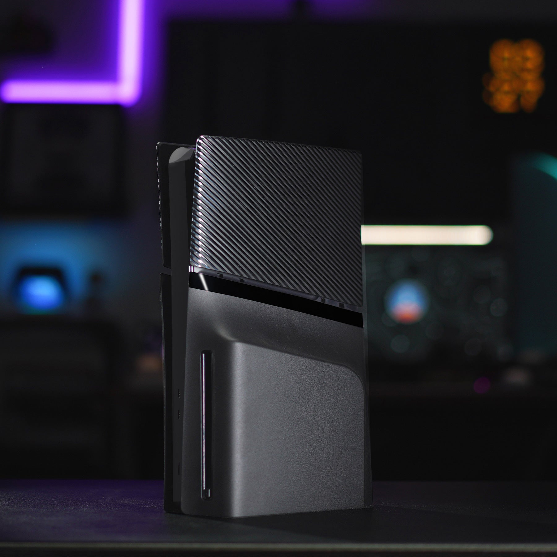 eXtremeRate eXcover Replacement Top Bottom Cover Side Panel with Cooling Vent for PS5 Slim Disc Edition Console - Black eXtremeRate