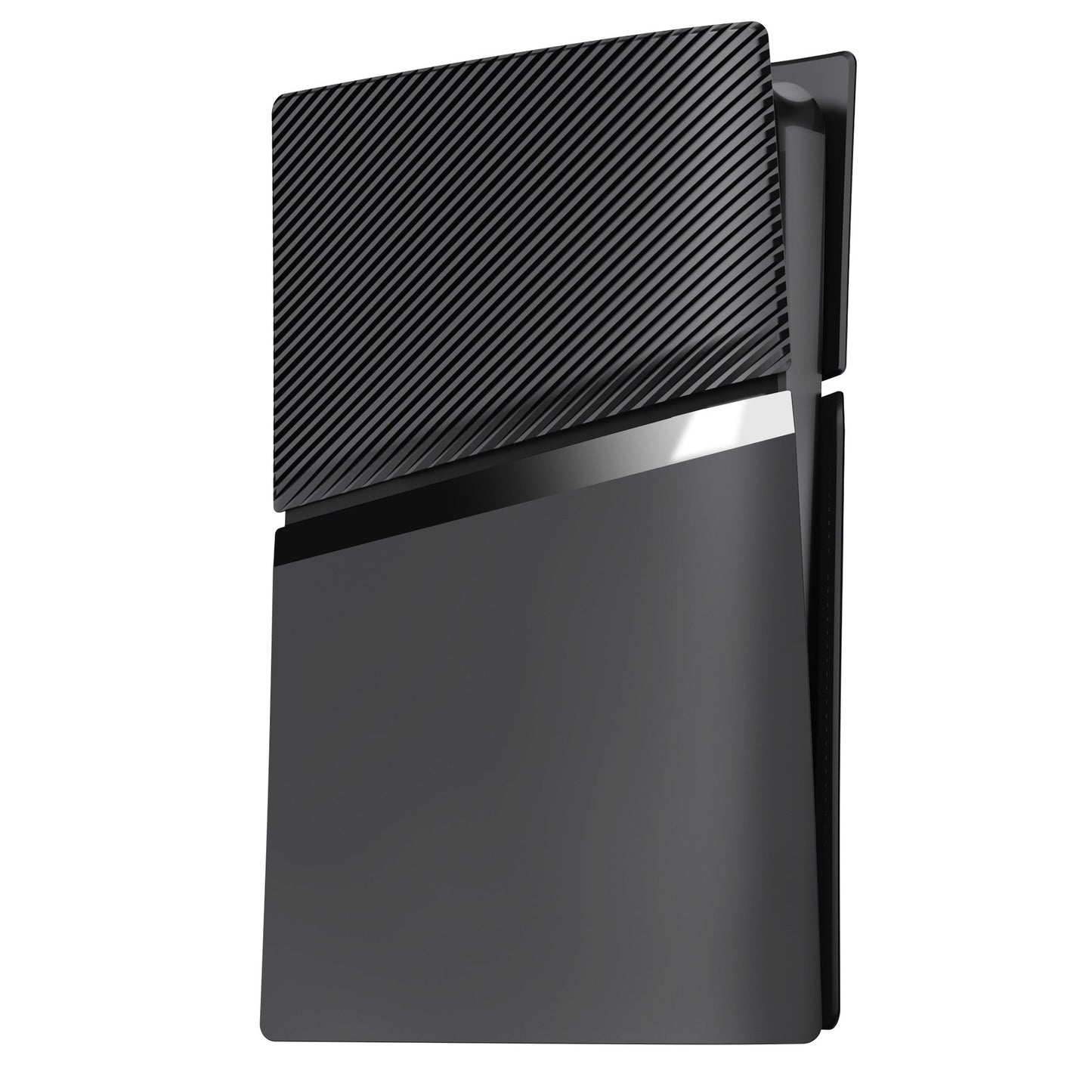 eXtremeRate eXcover Replacement Top Bottom Cover Side Panel with Cooling Vent for PS5 Slim Disc Edition Console - Black eXtremeRate