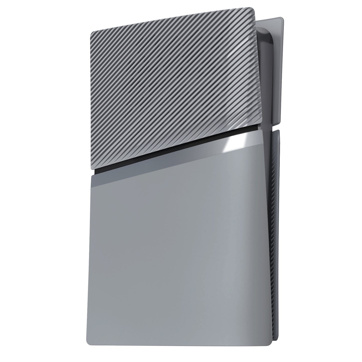 eXtremeRate eXcover Replacement Top Bottom Cover Side Panel with Cooling Vent for PS5 Slim Disc Edition Console - New Hope Gray