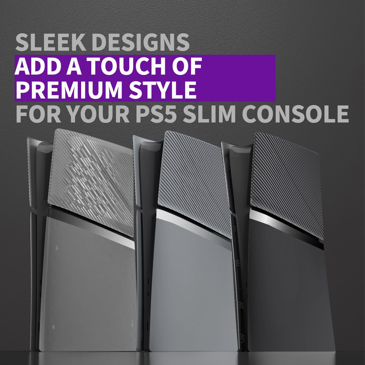 eXtremeRate eXcover Replacement Top Bottom Cover Side Panel with Cooling Vent for PS5 Slim Digital Edition Console - Black eXtremeRate