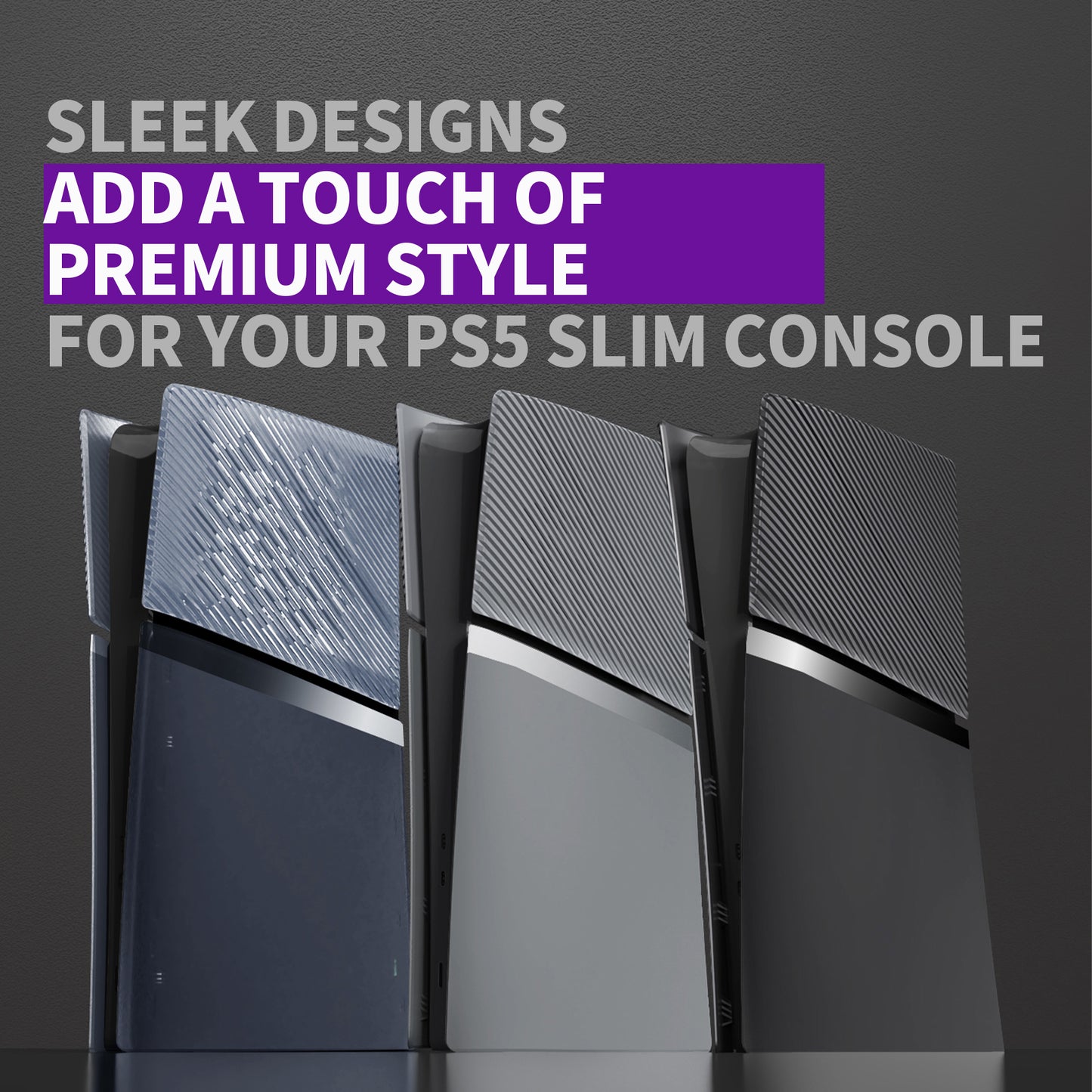 eXtremeRate eXcover Replacement Top Bottom Cover Side Panel with Cooling Vent for PS5 Slim Digital Edition Console - Clear Ice Blue