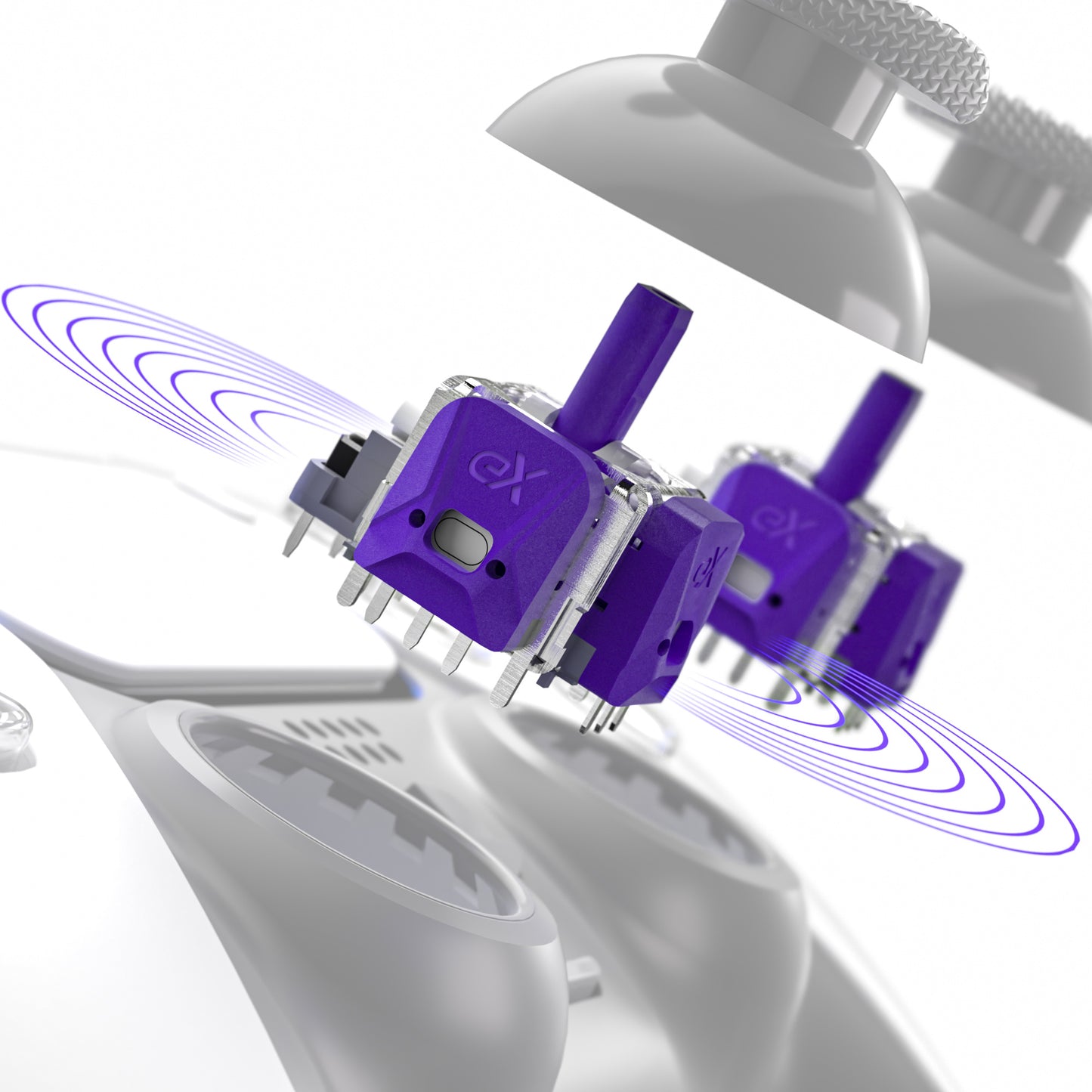 eXtremeRate eXhall Digital Calibrable Hall Effect Thumbstick Kit with Calibrate FPC Board for PS5 Controller - Purple 120gf