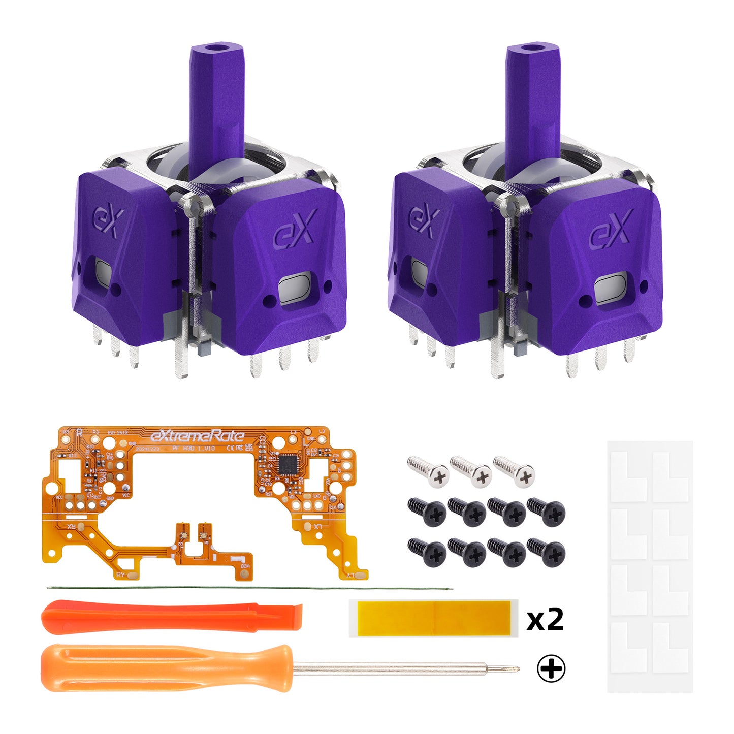 eXtremeRate eXhall Digital Calibrable Hall Effect Thumbstick Kit with Calibrate FPC Board for PS5 Controller - Purple 120gf
