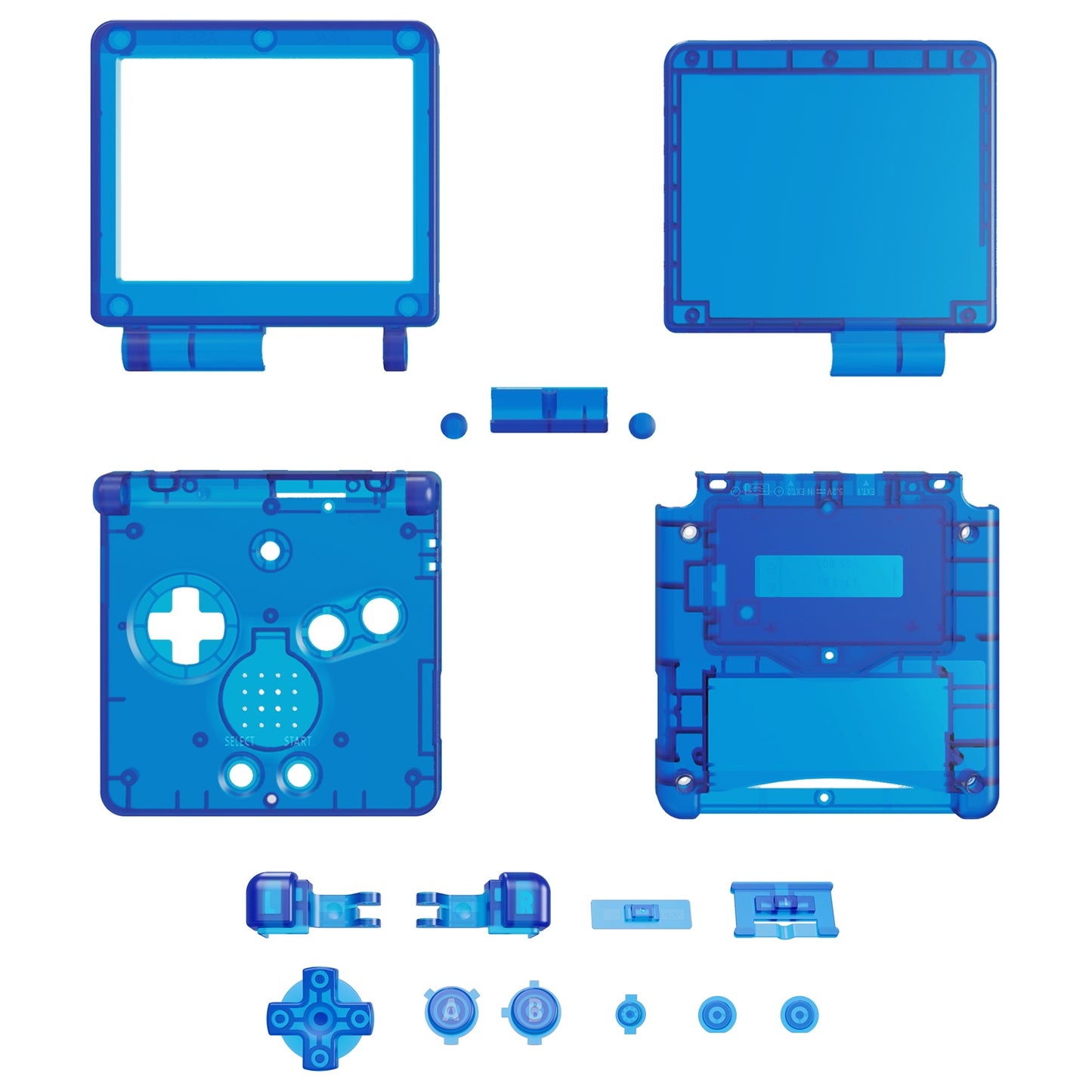 eXtremeRate Retail IPS Ready Upgraded eXtremeRate Clear Blue Custom Replacement Housing Shell for Gameboy Advance SP GBA SP – Compatible with Both IPS & Standard LCD – Console & Screen NOT Included - ASPM5004