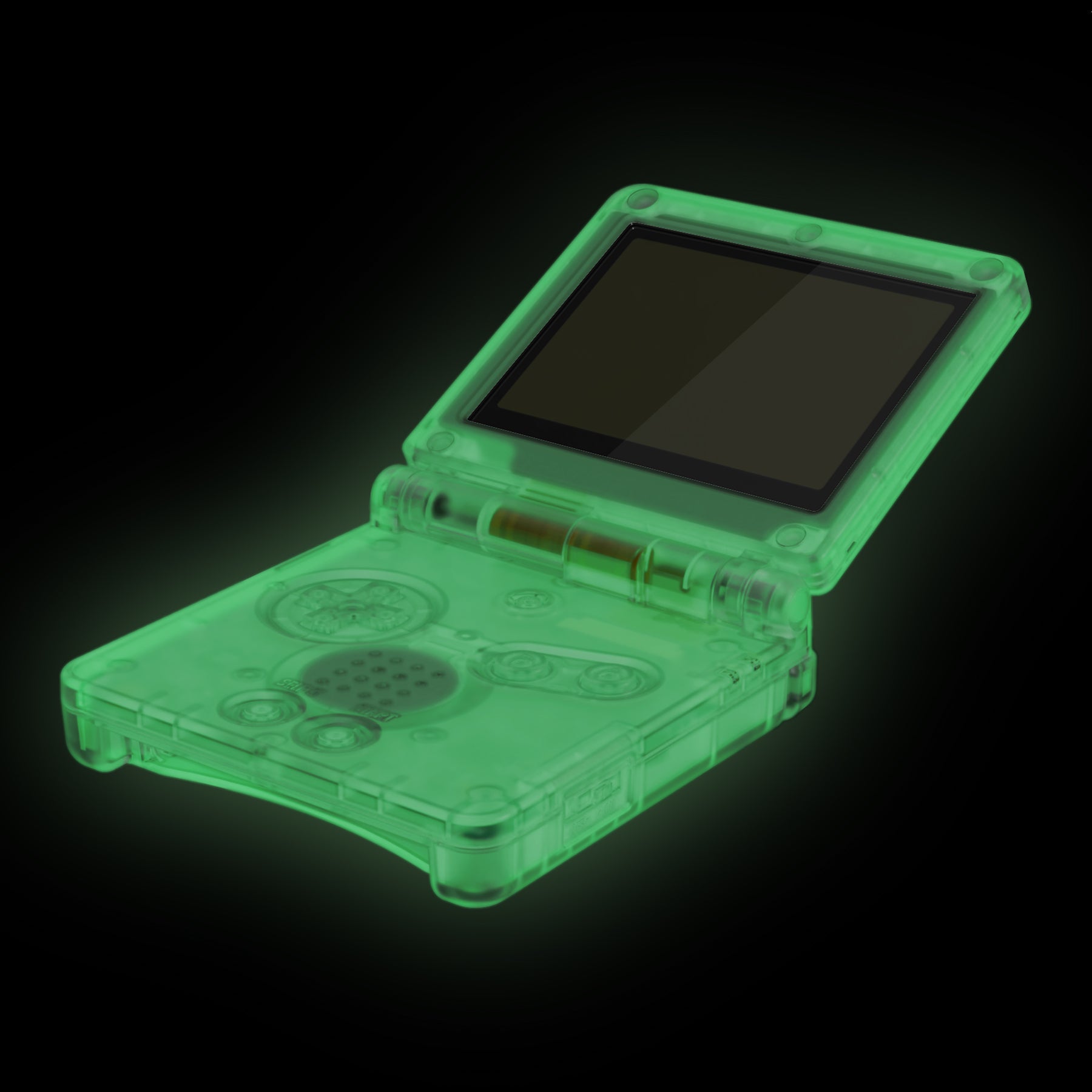 eXtremeRate Retail IPS Ready Upgraded eXtremeRate Glow in Dark - Green Custom Replacement Housing Shell for Gameboy Advance SP GBA SP – Compatible with Both IPS & Standard LCD – Console & Screen NOT Included - ASPM5008