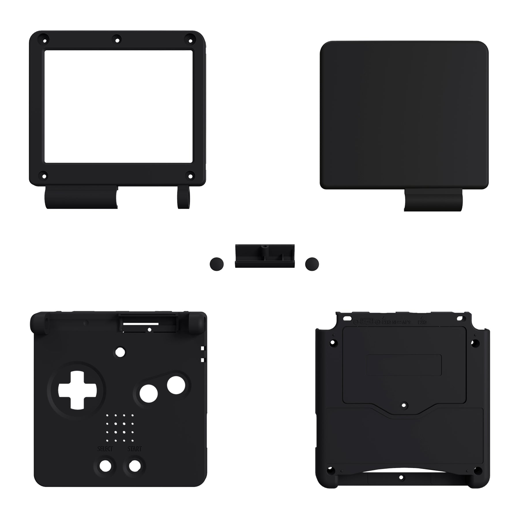 eXtremeRate Retail IPS Ready Upgraded Black Glossy Custom Replacement Housing Shell for Gameboy Advance SP GBA SP – Compatible with Both IPS & Standard LCD – Console & Screen NOT Included - ASPP3005