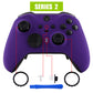 eXtremeRate Retail Purple Soft Touch Grip Faceplate Cover, Front Housing Shell Case Replacement Kit for Xbox One Elite Series 2 Controller (Model 1797 and Core Model 1797) - Thumbstick Accent Rings Included - ELP307