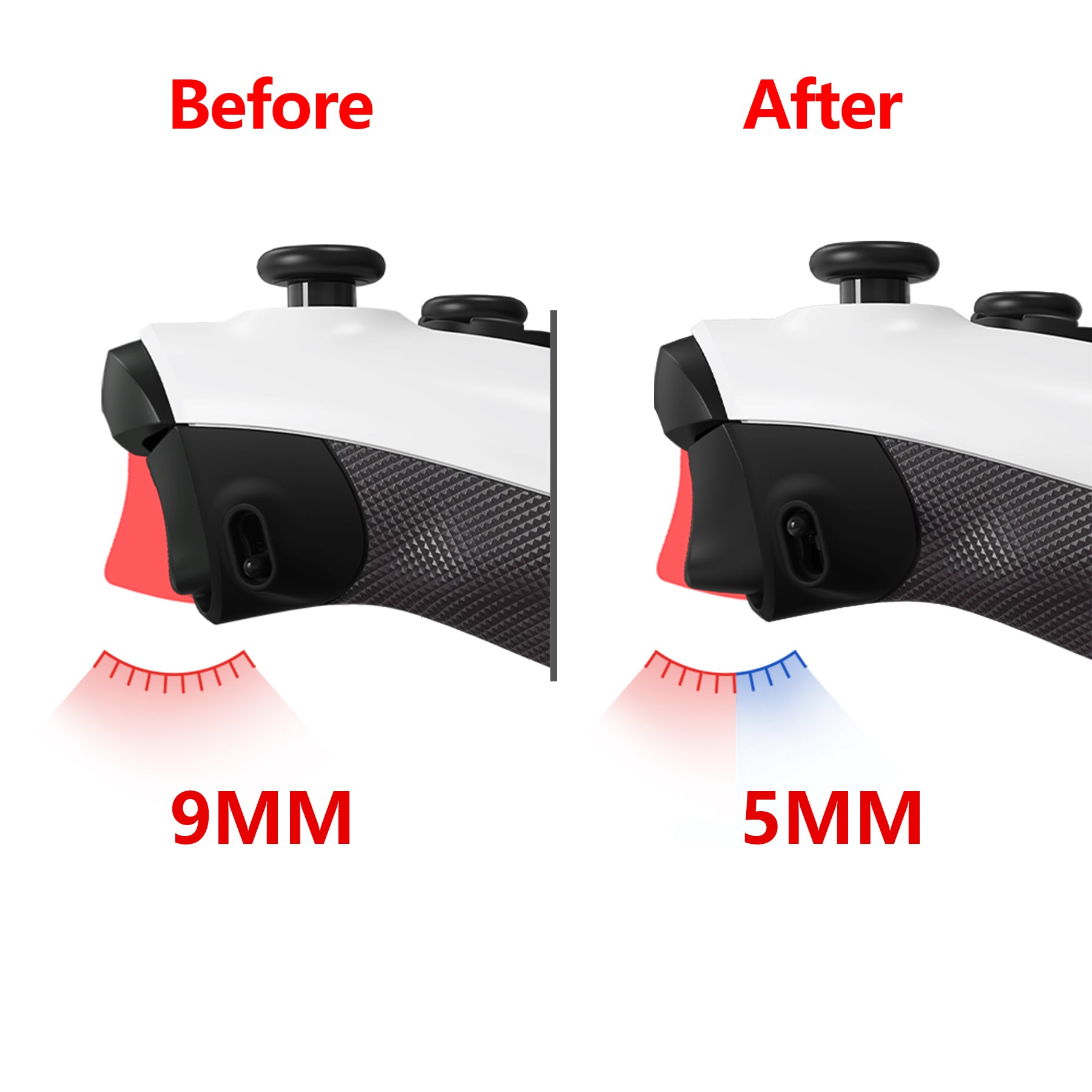 eXtremeRate Retail Black FLEXOR Rubberized Side Rails Grips Trigger Stop Kit for Xbox Series X/S Controller, Anti-Slip Ergonomic Trigger Stopper Handle Grips for Xbox Core Controller - Diamond Textured - PX3Q3001