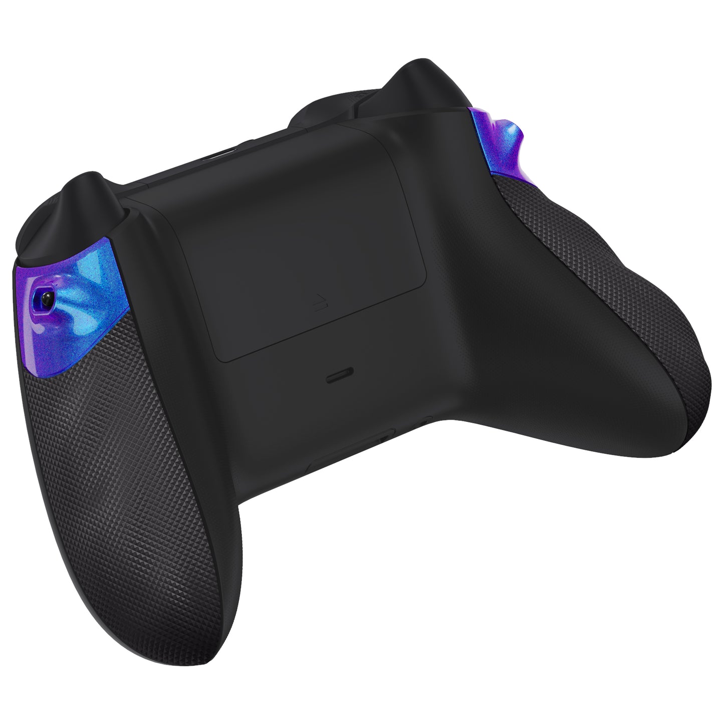 eXtremeRate Retail FLEXOR Rubberized Side Rails Grips Trigger Stop Kit for Xbox Series X/S Controller, Ergonomic Trigger Stopper Handle Grips for Xbox Core Controller – Diamond Textured Chameleon Purple Blue - PX3Q3002