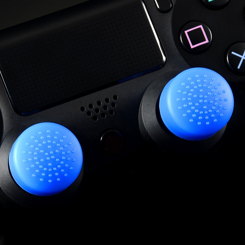 eXtremeRate Retail 8 Blue Silicone Rubber Precision Platporm Raised Analog Sticks Thumb Grips for ps4 Slim ps4 Pro Thumbsticks-ZXBJ1232